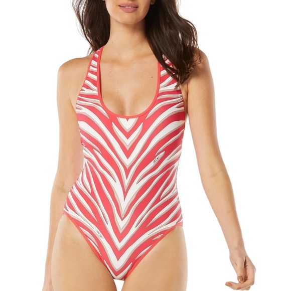 Michael Kors Women's Red Racerback One-Piece Swimsuit, Size 8 NWT - Picture 2 of 9